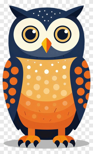 Cute Cartoon Owl With Polka Dots PNG