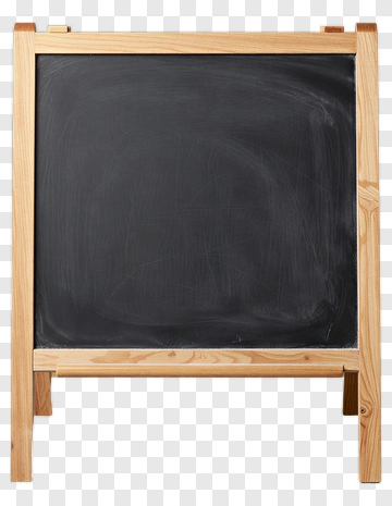 Black Chalkboard With Wooden Frame PNG