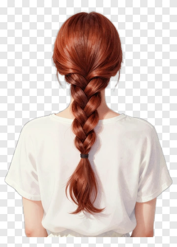 Person With Red Braided Hair PNG
