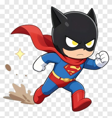 Superman In Cat-Themed Costume PNG