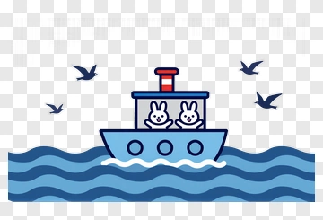 Two Rabbits On A Boat Adventure PNG