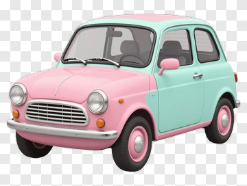 Pink And Light Blue Two Tone Car PNG