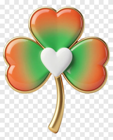 Three Leaf Clover With Heart PNG