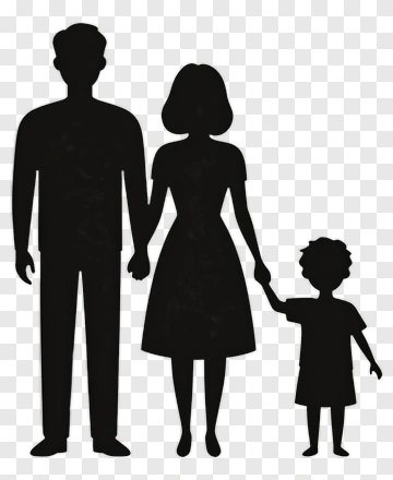 Family Silhouette Holding Hands PNG