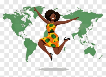 Woman Jumping In Colorful Dress PNG