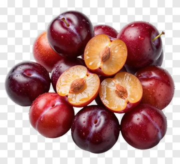 Fresh Plums With Juicy Slices PNG