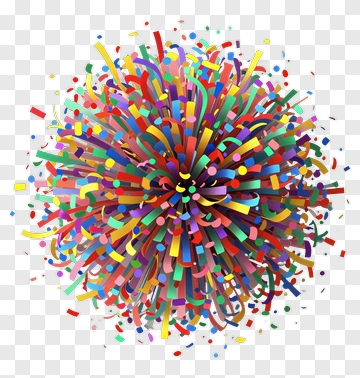 Colorful Confetti Explosion PNG