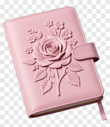 Pink Embossed Rose Notebook PNG
