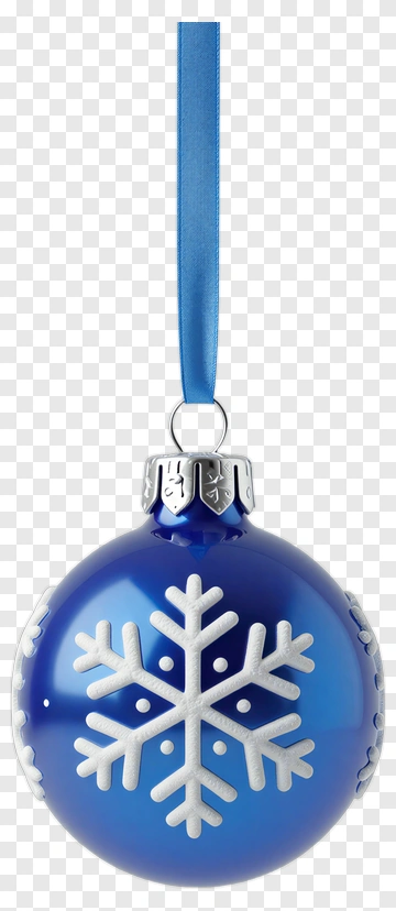 Blue Christmas Ornament With Snowflake PNG