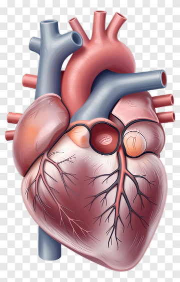 Anatomical Heart With Blood Vessels PNG