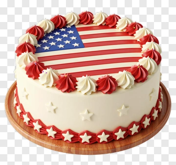 American Flag Cake For Celebration PNG
