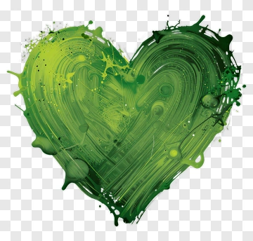 Green Heart Paint Splatter PNG