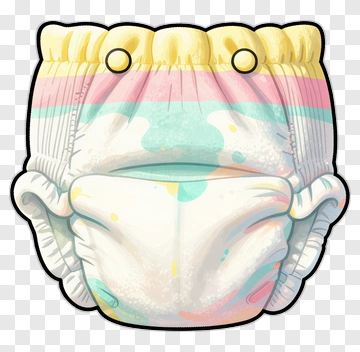 Colorful Cartoon Diaper PNG
