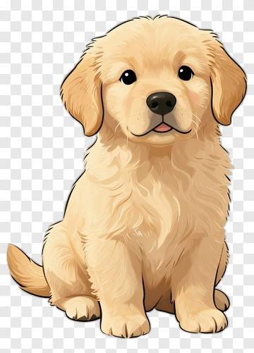 Golden Retriever Puppy Sitting PNG