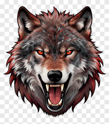 Angry Wolf With Red Eyes PNG