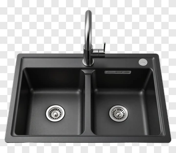 Black Double Basin Kitchen Sink PNG