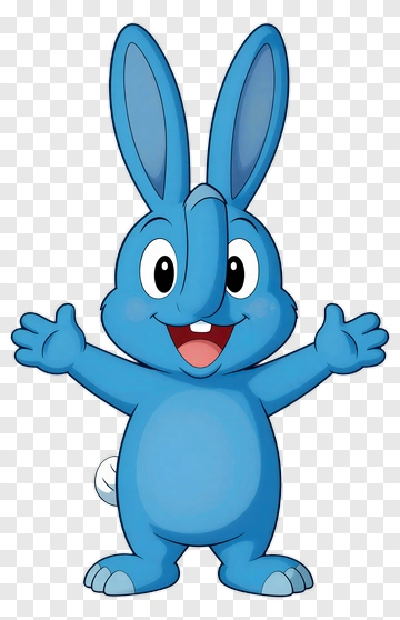 Blue Cartoon Rabbit PNG