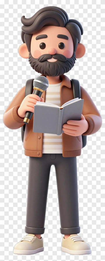 Man Speaking With Book PNG