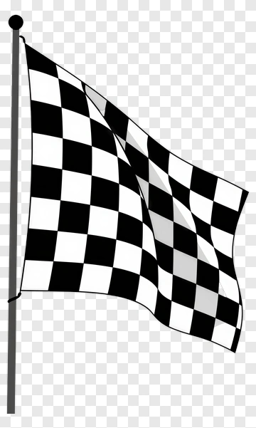 Checkered Flag On Flagpole PNG
