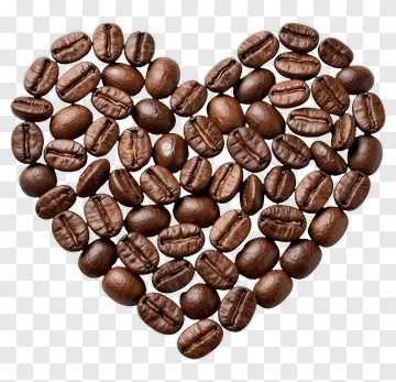 Heart Shape Made Of Coffee Beans PNG
