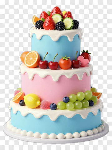 Layered Cake With Fresh Fruit PNG