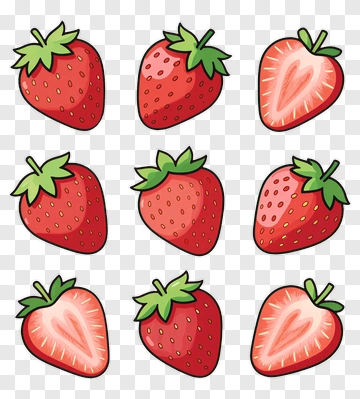 Cartoon Strawberries PNG