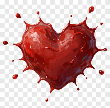 Red Heart Splatter PNG