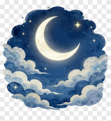 Moon And Clouds In A Dreamy Sky PNG