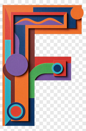 Abstract Letter F Graphic Design PNG