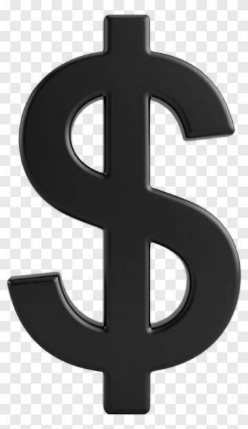 Black Dollar Sign PNG