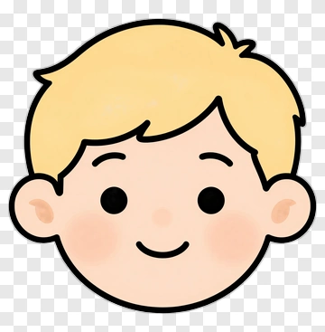 Cartoon Child Face With Blonde Hair PNG