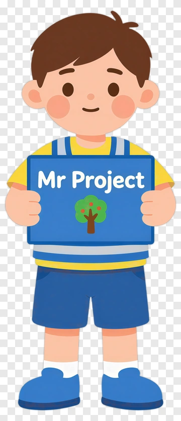 Mr Project Boy Holding Sign PNG