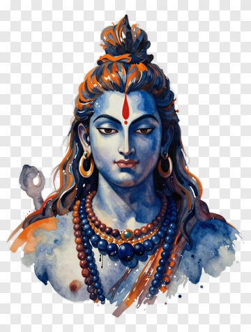 Watercolor Portrait Of Shiva PNG