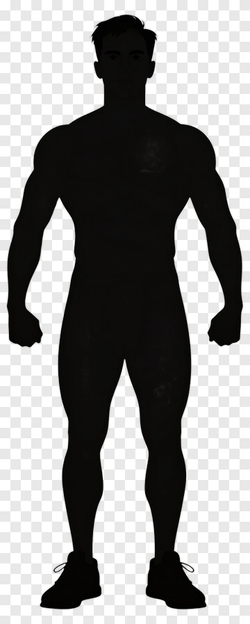 Muscular Man Silhouette PNG