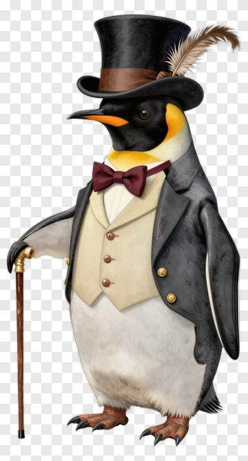 Elegant Penguin Gentleman PNG