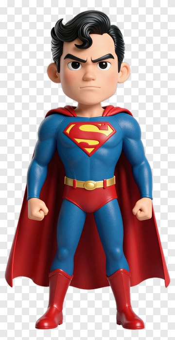 Superman Cartoon Figure PNG