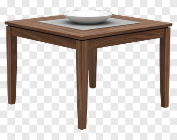 Wooden Table With White Bowl PNG