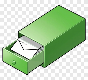 Green Drawer With Envelope PNG