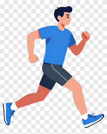 Man Running In Blue Outfit PNG