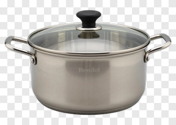 Stainless Steel Pot With Glass Lid PNG