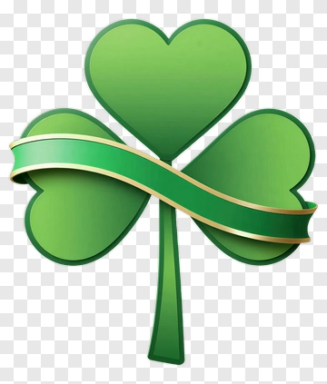 Three Leaf Clover With Ribbon PNG