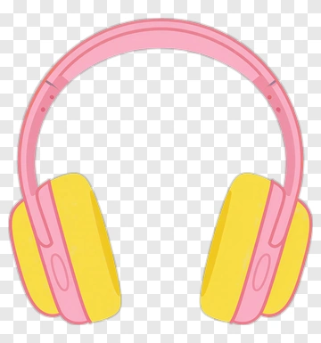 Pink And Yellow Headphones PNG