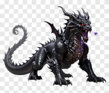 Black Dragon With Purple Breath PNG
