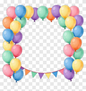 Colorful Balloon Party Arch PNG
