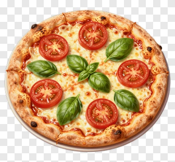 Fresh Tomato And Basil Pizza PNG