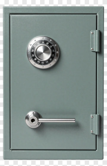 Gray Safe With Combination Lock PNG