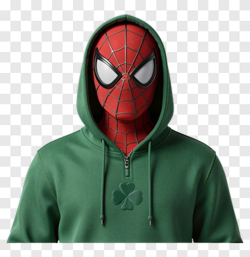 Spider-Man In Green Hoodie PNG