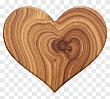 Heart-Shaped Wooden Cutting Board PNG