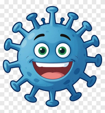 Blue Cartoon Virus Character PNG