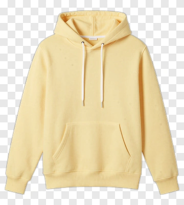 Yellow Hoodie With White Drawstrings PNG